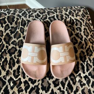 Salvatore Ferragamo Pink Slide Sandals